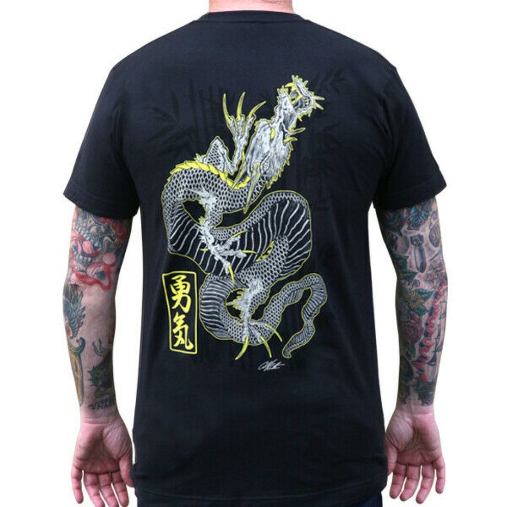 DISCONTINUED!! Rise Above Custom Japanese Tattoo Art Black Tee S-M-L NWT